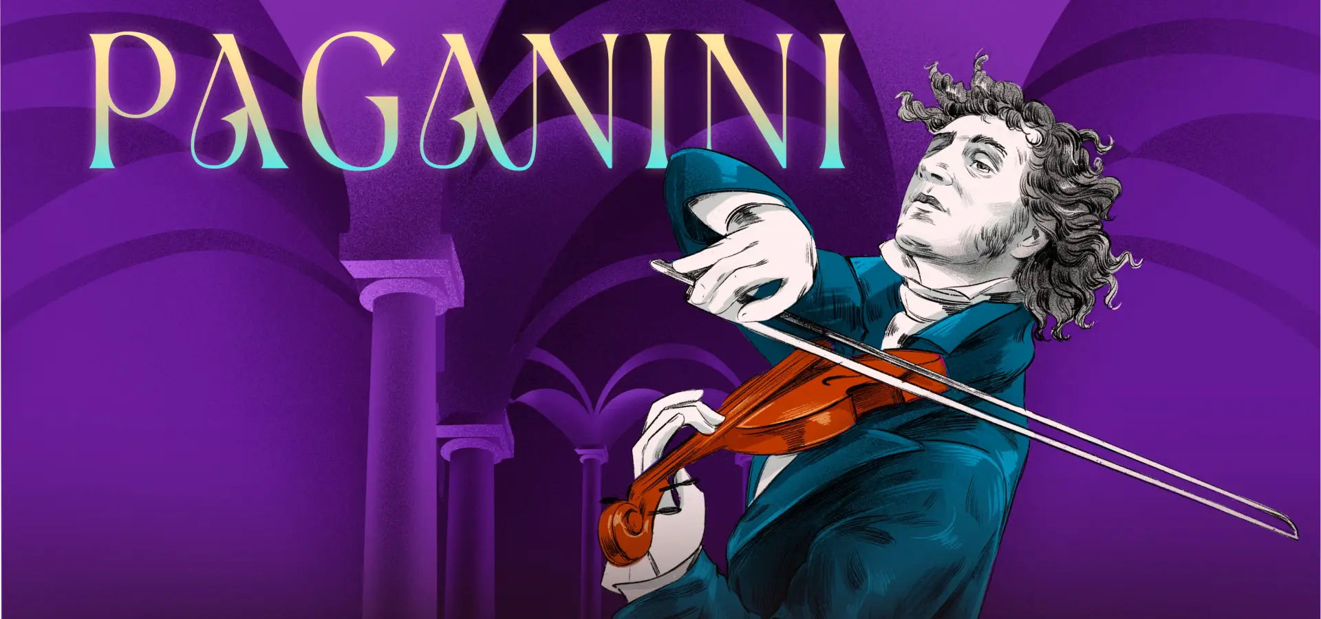 Paganini by candlelight. The young genius photo